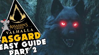 ASSASSINS CREED VALHALLA  ASGARD EASY GUIDE Fighting A Legendary WOLF Builder Quest Part 2 [upl. by Nancey]