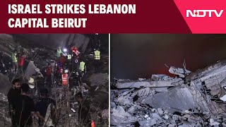 Israel Bombing Lebanon  Flattened Buildings Debris Seen At Israeli Airstrikes Site In Beirut [upl. by Ihculo907]