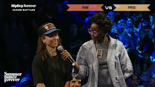 Erine vs Physs JUDGE BATTLE Hiphop Forever  Summer Dance Forever 2024 [upl. by Nylloc]