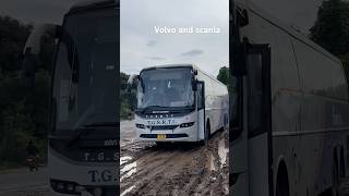 TGSRTC Volvo b11r semi sleeper parked in full mud and tranz India Scania sleeper bus youtubevideo [upl. by Hniht]