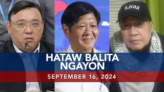 UNTV Hataw Balita Ngayon  September 16 2024 [upl. by Luapnhoj]