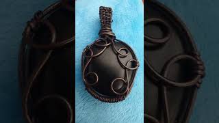 Shungite Pendant Hand wrapped in raw copper wire Oxidized and polished Listed in Etsy Shop [upl. by Nikral274]