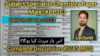 KPPSC SS Chemistry Paper solved Held on 21 Dec 2023Complete Solution by MJS SirExpected Merit [upl. by Atibat]