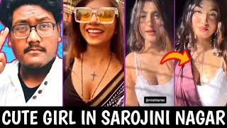 CUTE GIRL IN SAROJINI NAGAR 🤣 EXCUSE ME SISTER  DANK MEMES 🔥 YesBhai [upl. by Nelda]