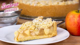 Apfelkuchen mit Apfelmus Äpfeln und Streusel  Streuselkuchen mit Äpfeln [upl. by Nahta129]