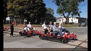 Rail Explorers Rail Bike in Boone Iowa  Biking on the Railroad Tracks [upl. by Devina540]