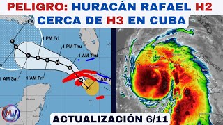 PELIGRO EL HURACÁN RAFAEL H2 puede ser H3 en CUBA [upl. by Nahtannoj]