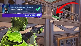 How to EASILY Destroy surveillance cameras Fortnite  Where to Find surveillance cameras Fortnite [upl. by Ignacius]