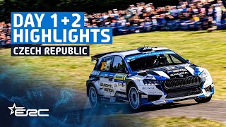 Day 1  2 Highlights  ERC Barum Czech Rally Zlín [upl. by Nimoynib]