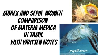 sepia and murex female comparison MATERIA MEDICA in tamil with written notes [upl. by Novia]