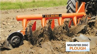 Mounted Disc Plough  Working of Plough  MB Plough by Fieldking  Tractor Implements [upl. by Pascale]