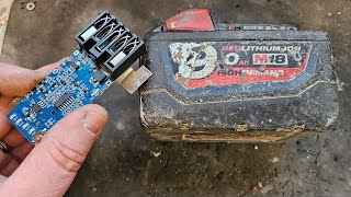 Milwaukee M18 9ah battery repair amp wrench Clamshell replacement [upl. by Hendrika]