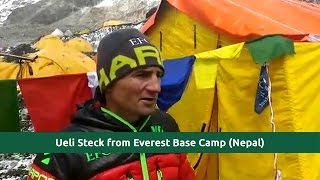 Last video Interview  Ueli Steck at Everest Base Camp 24042017 at EBC Nepal [upl. by Illehs]