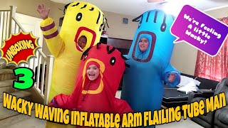 Unboxing 3 Wacky Waving Inflatable Arm Flailing Tube Man Were Feeling A Little Wacky [upl. by Thynne]