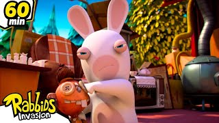 Rabbid Fight  RABBIDS INVASION  1H New compilation  Cartoon for Kids [upl. by Anuaf]