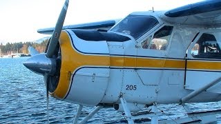 De Havilland floatplane flight over Vancouver on a bright sunny day [upl. by Africah]