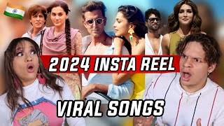 Waleska amp Efra reaction to INDIAN SONGS that went viral on REELSTIKTOK in 2024 [upl. by Leach]