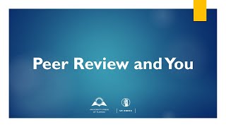 Peer Review and You [upl. by Ecirtnas]