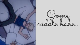 Sleepy Katsuki Bakugo  Cuddle With Me to Sleep Baberainy night cuddlesMy Hero Academia ASMR [upl. by Atilek]