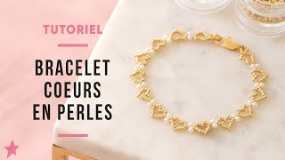 TUTO  Bracelet Coeur en Perles de Rocailles  DIY Bijou SaintValentin [upl. by Atnoed]