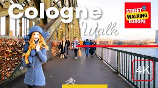 CologneKöln 🇩🇪 Germany Walking Tour Germany Walking Tour 4K Cathedral Hohenzollern Bridge Ep2 [upl. by Slade]