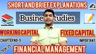 class 12th business studies chapter no 9  financial management  brief explanation [upl. by Dedra462]