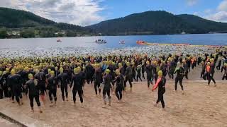 Départ du triathlon distance olympique de Gérardmer 2024 [upl. by Muncey]