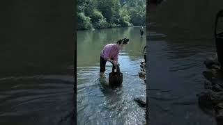 Carrying water from the river shorts viralshorts shortsfeed short subscribe [upl. by Josephson296]