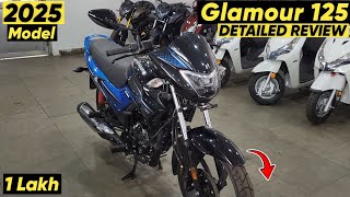 2025 New Hero Glamour 125  OG Model  LED  New Update On Road Price Blue Colour [upl. by Atiugram]