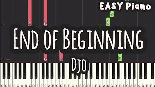 Djo  End of Beginning Easy Piano Piano Tutorial Sheet [upl. by Aggappera398]