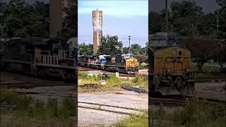 Cordele GA Train with CSX 3194 Spirit of Law Enforcement shorts [upl. by Struve]