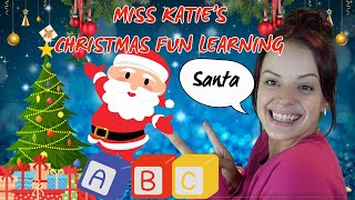 Learn To Talk With Miss Katie  Christmas  Toddler Learning Video  ABC Song  More Christmas Songs [upl. by Mal]