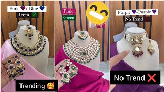 Trending bridal Necklace designs set 🥰dress Matching necklaces design [upl. by Gal]