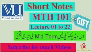 MTH101  Short Notes and Full concept clear from Lecture 01 to Lecture 22  Mid term Exam Clear [upl. by Tebasile126]