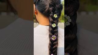 Fishtail braid 🌸♥️ hairstyle fishtailbraid fishtail officehairstyles flowers hairstyleshorts [upl. by Libb]