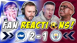 MAN CITY FANS DEVASTATED 😫 REACTION TO BRIGHTON 21 MAN CITY  PREMIER LEAGUE FAN REACTIONS [upl. by Nassir884]