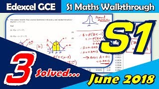 S1 Edexcel June 2018  Question 3 Walkthrough  Normal Distribution GCE Maths 6683 [upl. by Eriuqs]