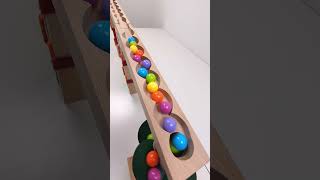 marble Run Race ASMR 140 Wooden Wave Course Colorful Marbles marblerun marblerunrace asmr [upl. by Joli534]