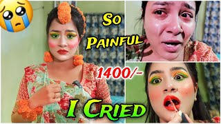 I Went to The WORST Reviewed MEHENDI Makeup Artist 😭 I CRIED 😱 GONE Painful 🤮 Rs 1400 [upl. by Schoening]