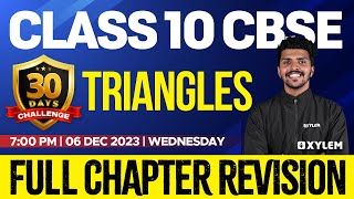 Class 10 CBSE Maths  Triangles  Full Chapter Revision  Xylem 10 CBSE [upl. by Petronia]