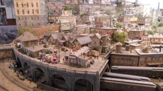 Visit to George Selios Franklin and South Manchester Model Railroad shot in 4K [upl. by Annauqahs]