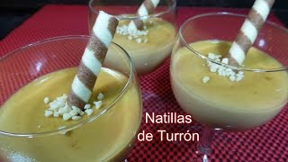 Natillas de Turrón  Receta casera deliciosa muy fácil de hacer [upl. by Nireil661]