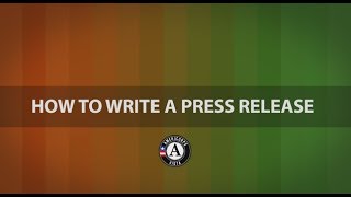 How to write a press release [upl. by Ais]