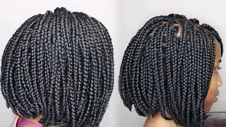 HOW TO BOB BOX BRAIDS  HALF CROCHET METHOD [upl. by Ehtiaf]