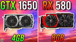 GTX 1650 4GB vs RX 580 8GB  Any Difference [upl. by Roy]