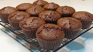 The most EASIEST and SIMPLEST loaded chocolate MUFFINS without egg [upl. by Ching]