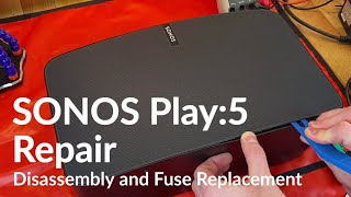 SONOS PLAY5 Gen 2 Repair How to open it and replace its fuse and varistor after overvoltage damage [upl. by Khalil]