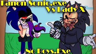 FNF  Fanon Sonicexe Vs Lady X  No Villains  Tails Gets Trolled  ModsHard [upl. by Nelaf]