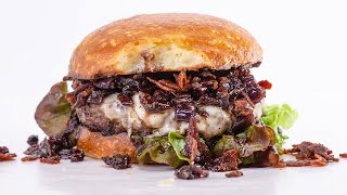 How To Make HalfPound Beef Burgers with Drunken Red Onion Jam By Rachael [upl. by Zoltai]