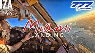 B777 MIA 🇺🇸 Miami  LANDING 12  4K Cockpit View  ATC amp Crew Communications [upl. by Tezzil]